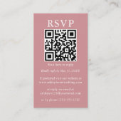 Minimalistisch Simple Wedding QR Photo Dusty Roos Informatiekaartje (Voorkant)