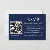 Minimalistisch Simple WeduwBlue QR RSVP Kaart (Voorkant)