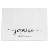 Minimalistisch Simple White Monogram Girly Script Groot Cadeauzakje (Voorkant)
