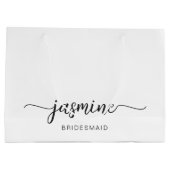 Minimalistisch Simple White Monogram Girly Script Groot Cadeauzakje (Achterkant)