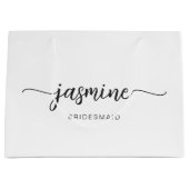 Minimalistisch Simple White Monogram Girly Script Groot Cadeauzakje (Voorkant)