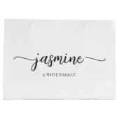 Minimalistisch Simple White Monogram Girly Script Groot Cadeauzakje (Achterkant)