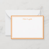 Minimalistisch Sinaasappel, 2 Grenzen, handtekenin Notitiekaartje (Voorkant)