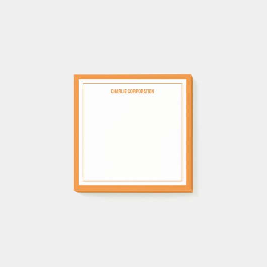 Minimalistisch Sinaasappel, 2 randen Post-it® Notes (Voorkant)