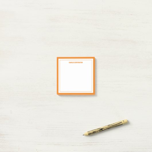 Minimalistisch Sinaasappel, 2 randen Post-it® Notes (Op bureau)