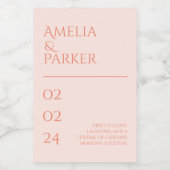 Minimalistisch Sinaasappel bruiloft kaars label Voedselcontainer Etiket (Enkel label)