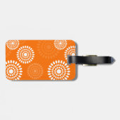 Minimalistisch Sinaasappel Daisy Modern Simplistic Bagagelabel (Achterkant horizontaal)