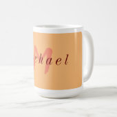 Minimalistisch Sinaasappel en donkerrood Initiaal Koffiemok (Voorkant rechts)