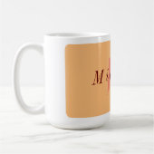 Minimalistisch Sinaasappel en donkerrood Initiaal Koffiemok (Links)