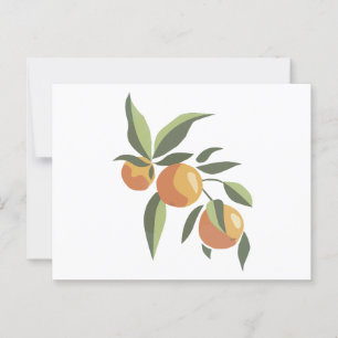Minimalistisch sinaasappel en verlof briefkaart