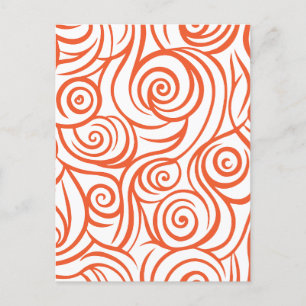 Minimalistisch sinaasappel en wit abstract feestdagenkaart