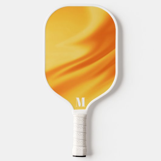Minimalistisch Sinaasappel en wit Modern Monogram Pickleball Paddle (Achterkant)