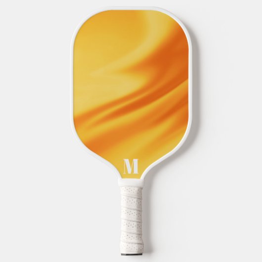 Minimalistisch Sinaasappel en wit Modern Monogram Pickleball Paddle (Voorkant)