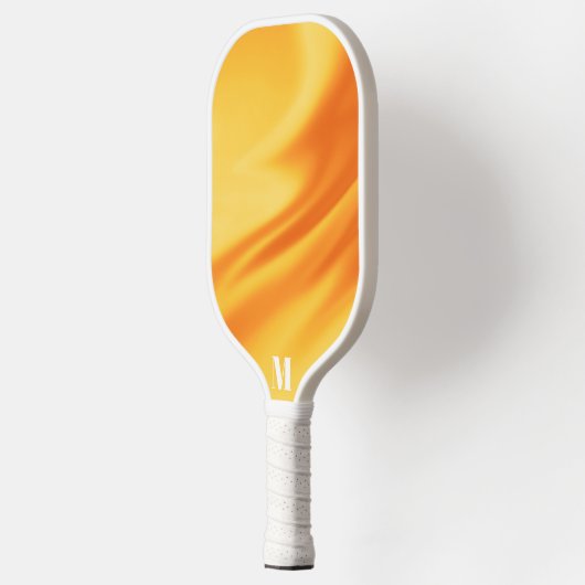 Minimalistisch Sinaasappel en wit Modern Monogram Pickleball Paddle (Links)