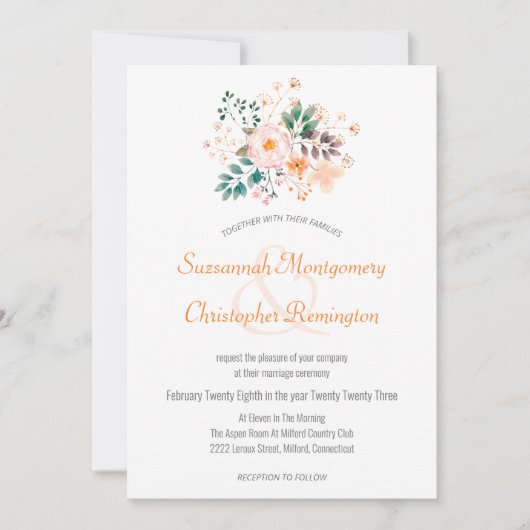 Minimalistisch Sinaasappel met bovengrens Kaart (Voorkant)