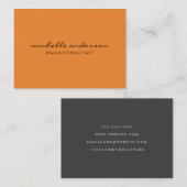 Minimalistisch Sinaasappel met cursieve tekst Visitekaartje (Voorkant / Achterkant)