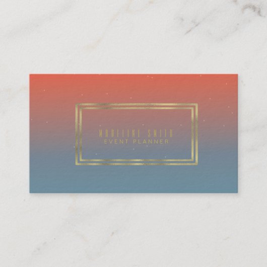 Minimalistisch Sinaasappel met dubbellaagse goudol Visitekaartje (Voorkant)