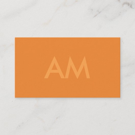Minimalistisch Sinaasappel monogram Visitekaartje (Voorkant)