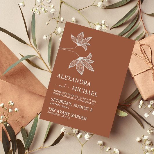 Minimalistisch Sinaasappel teracotta bruilding IV Kaart