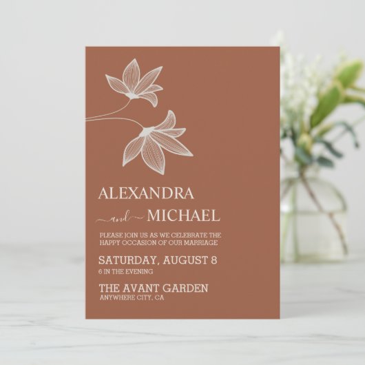 Minimalistisch Sinaasappel teracotta bruilding IV Kaart (Staand voorkant)