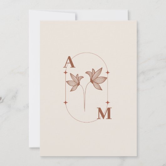 Minimalistisch Sinaasappel teracotta bruiloft door Kaart (Achterkant)