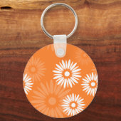 Minimalistisch sinaasappel zonnebloem sinaasappel  sleutelhanger (Voorkant)