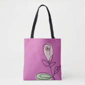 Minimalistisch Single Line Art Roos Tote Bag (Voorkant)