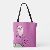 Minimalistisch Single Line Art Roos Tote Bag (Achterkant)