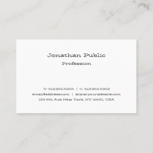 Minimalistisch Sjabloon Professional modern script Visitekaartje (Achterkant)