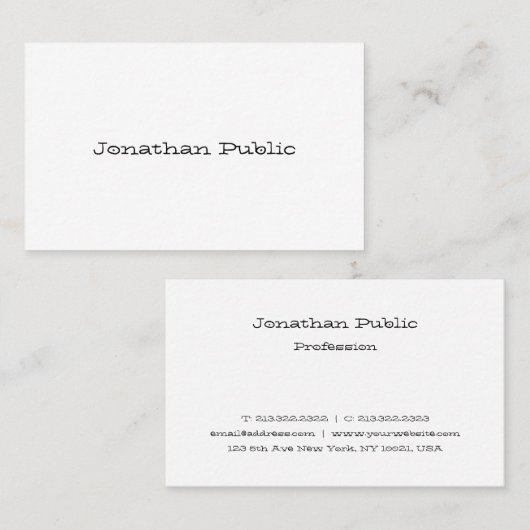 Minimalistisch Sjabloon Professional modern script Visitekaartje (Voorkant / Achterkant)
