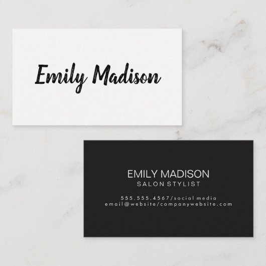 Minimalistisch / Sketchy Handgeschreven Visitekaartje (Voorkant / Achterkant)