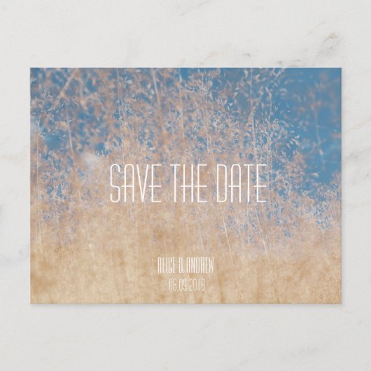 Minimalistisch Sky Grass Save the Date Briefkaart (Voorkant)