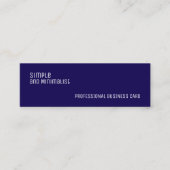 Minimalistisch slank donkerblauw mini visitekaartje (Voorkant)