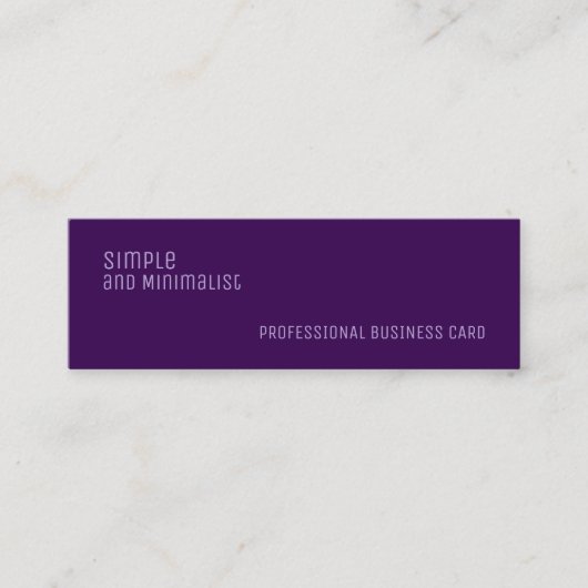 Minimalistisch slank paarse mini visitekaartje (Voorkant)