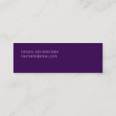 Minimalistisch slank paarse mini visitekaartje (Achterkant)