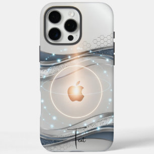 Minimalistisch Slate Blue Wave-ontwerp,  iPhone 16 Pro Max Hoesje