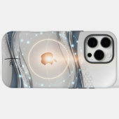 Minimalistisch Slate Blue Wave-ontwerp,  Case-Mate iPhone Case (Achterkant (horizontaal))