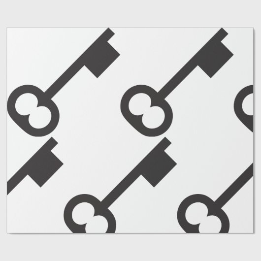 Minimalistisch  sleutelsilhouet cadeaupapier (Vlak)