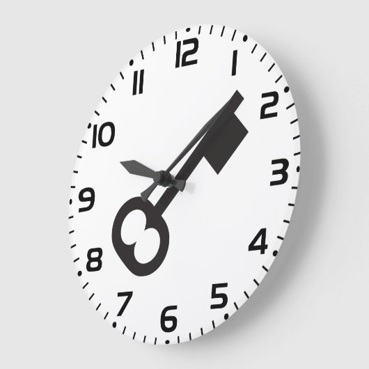 Minimalistisch  sleutelsilhouet grote klok (Hoek)