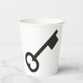 Minimalistisch sleutelsilhouet papieren bekers (Voorkant)