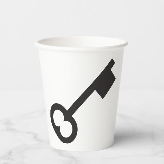 Minimalistisch sleutelsilhouet papieren bekers (Voorkant)