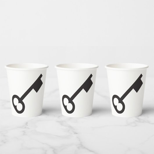Minimalistisch sleutelsilhouet papieren bekers