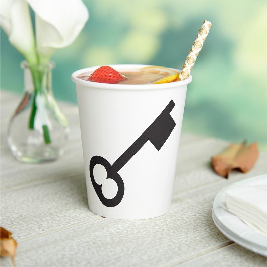 Minimalistisch sleutelsilhouet papieren bekers
