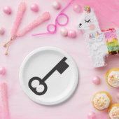 Minimalistisch  sleutelsilhouet papieren bordje (Feest)