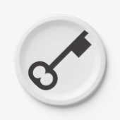 Minimalistisch  sleutelsilhouet papieren bordje (Voorkant)