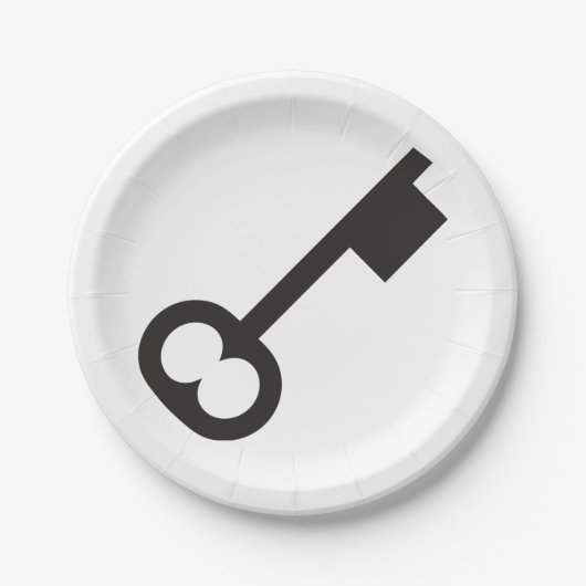 Minimalistisch  sleutelsilhouet papieren bordje (Voorkant)