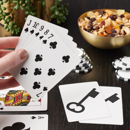 Minimalistisch sleutelsilhouet pokerkaarten (Insitu)