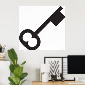 Minimalistisch sleutelsilhouet poster (Thuiskantoor)