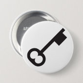 Minimalistisch  sleutelsilhouet ronde button 7,6 cm (Voorkant /achterkant)