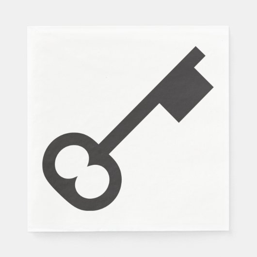 Minimalistisch  sleutelsilhouet servet (Voorkant)